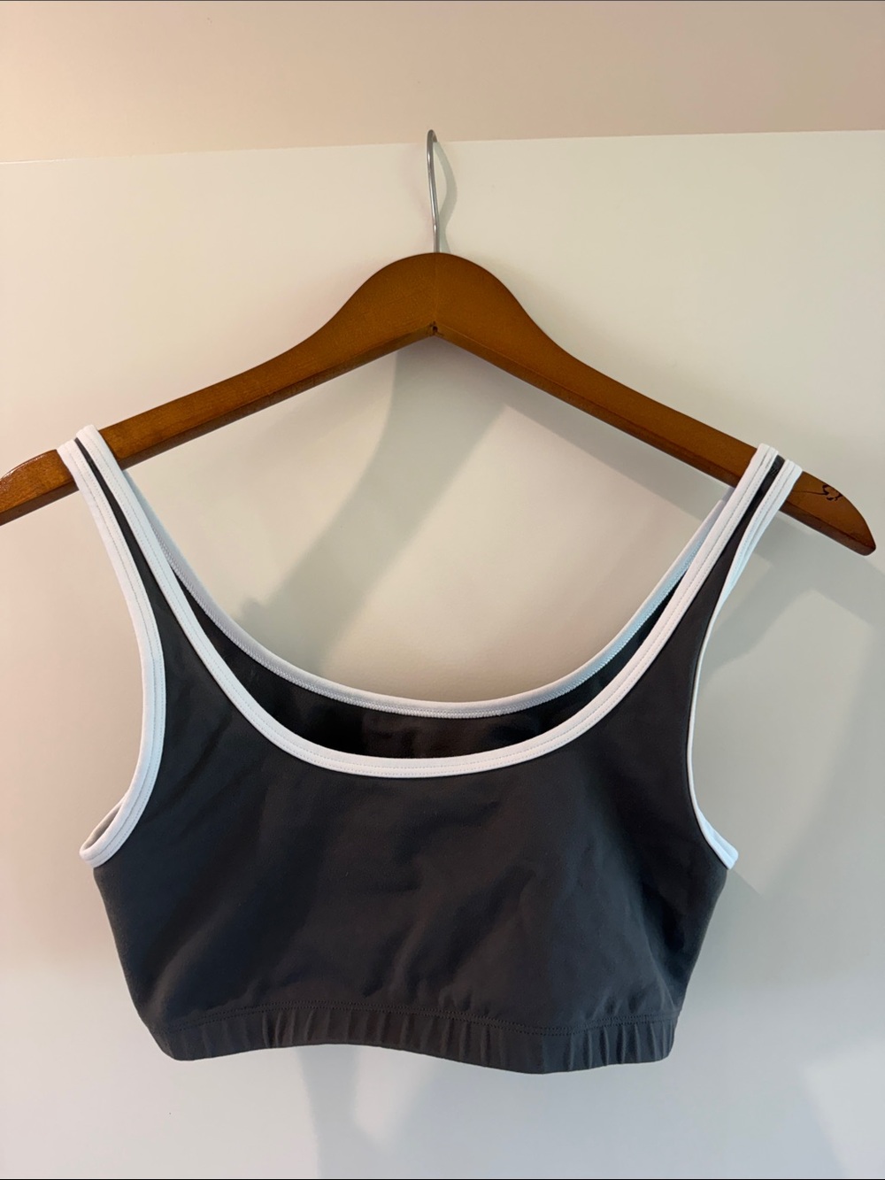 Aritzia Black Bralette with White Trim